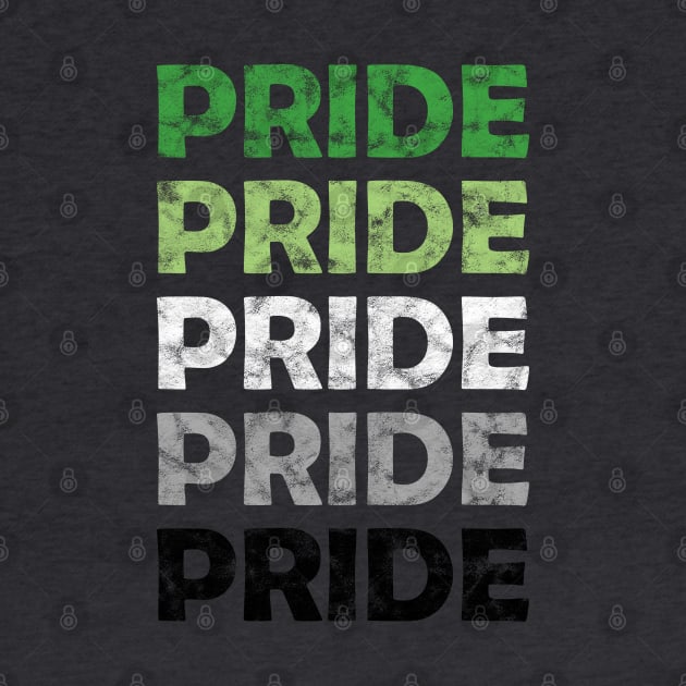 Aromantic Pride Flag Colors Repeating Text Design by bumblefuzzies